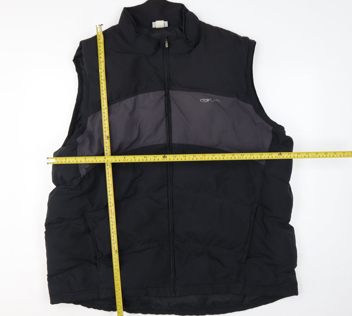 Reebok Men’s Black Grey 3XL Padded Bodywarmer Gilet Full Zip