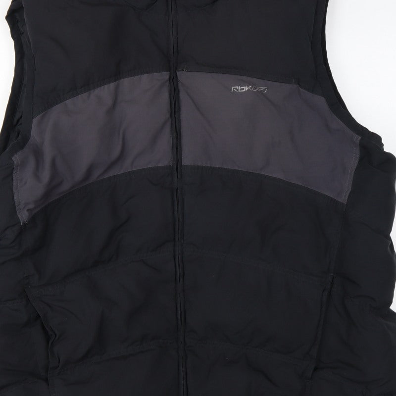 Reebok Men’s Black Grey 3XL Padded Bodywarmer Gilet Full Zip