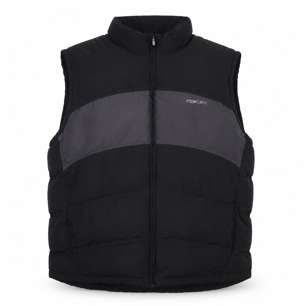 Reebok Men’s Black Grey 3XL Padded Bodywarmer Gilet Full Zip
