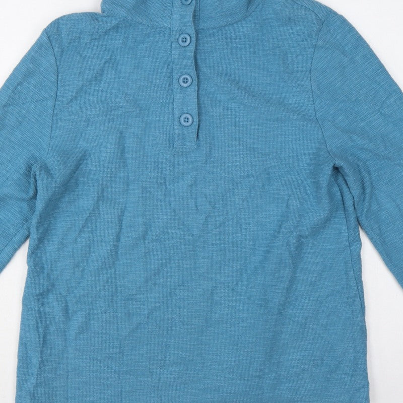 Seasalt Cornwall Women’s Blue UK 10 Organic Cotton Henley Sweatshirt