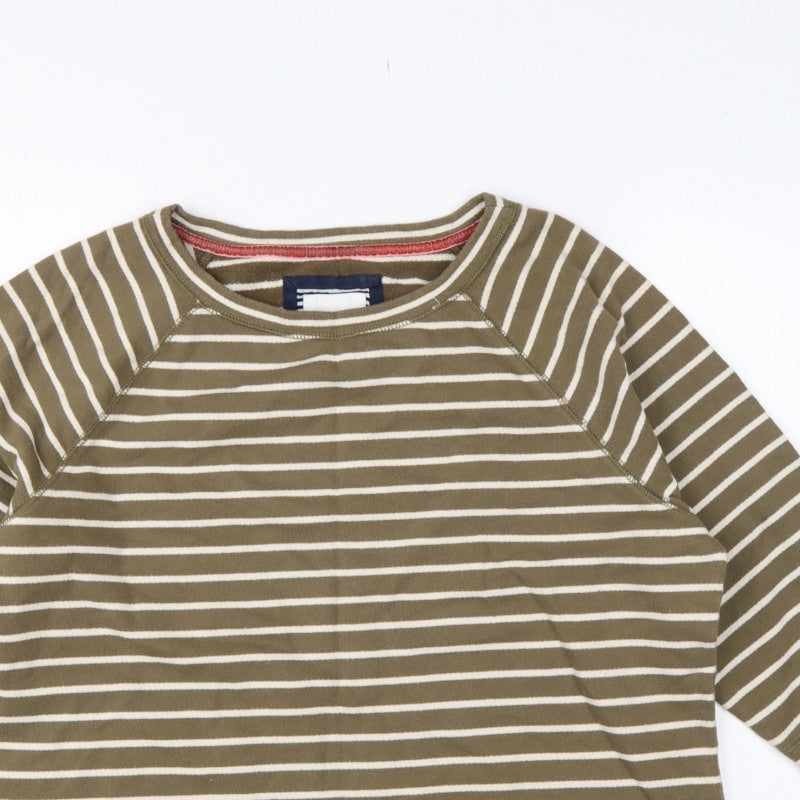 Boden Women Green White Striped UK 18 3/4 Sleeve Pullover Sweatshirt