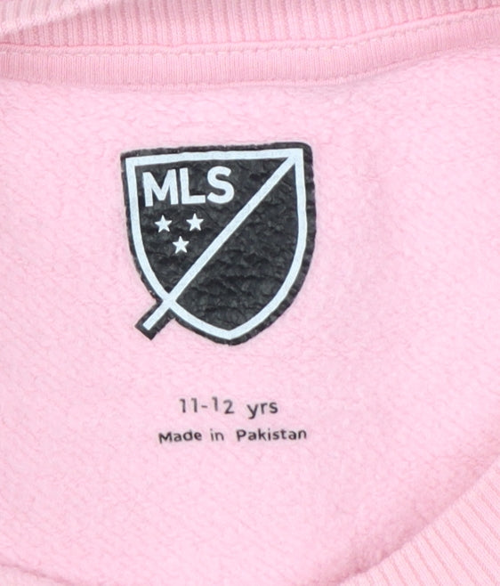 M&S Girls Pink 11-12 Years Pullover MLS Miami Colourblock Sweatshirt