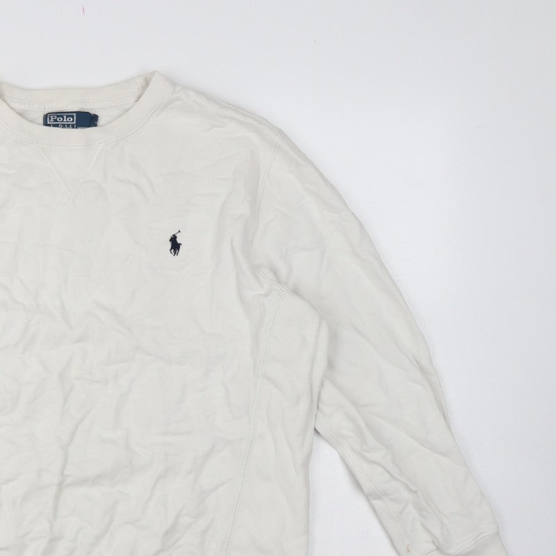 Polo Ralph Lauren Men’s White L Crew Neck Pullover Sweatshirt Logo