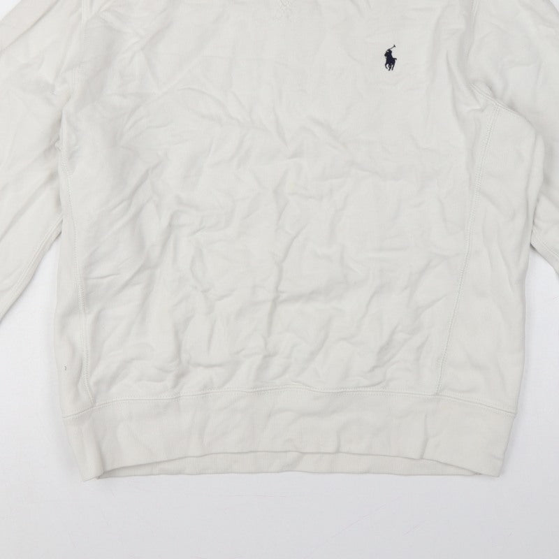 Polo Ralph Lauren Men’s White L Crew Neck Pullover Sweatshirt Logo
