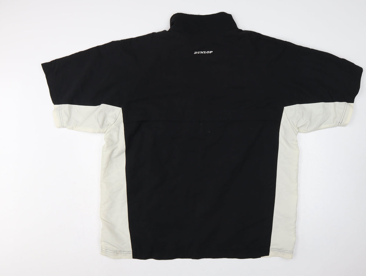Dunlop Golf Men’s Black White XL Short Sleeve 1/2 Zip Windbreaker