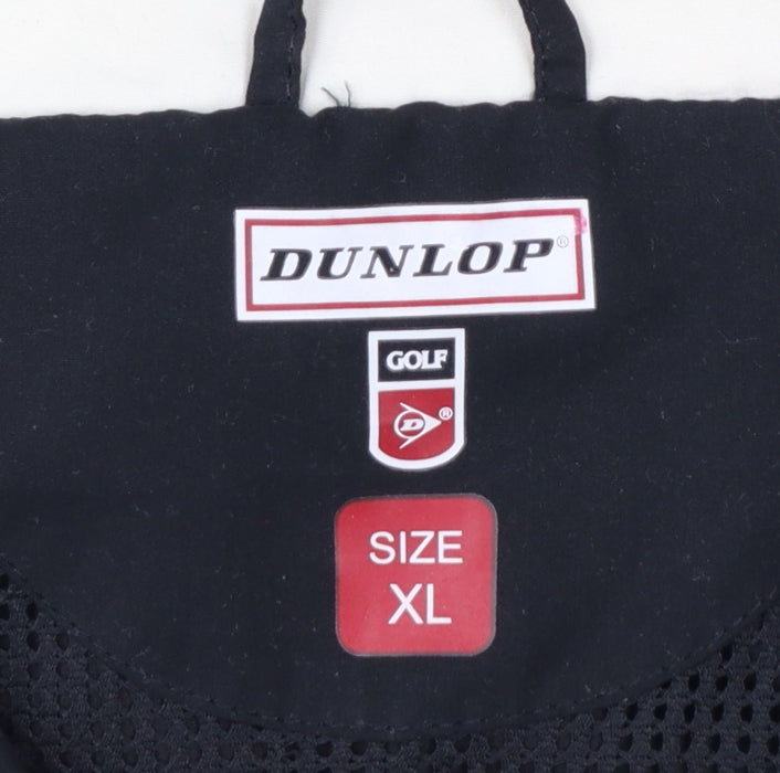 Dunlop Golf Men’s Black White XL Short Sleeve 1/2 Zip Windbreaker