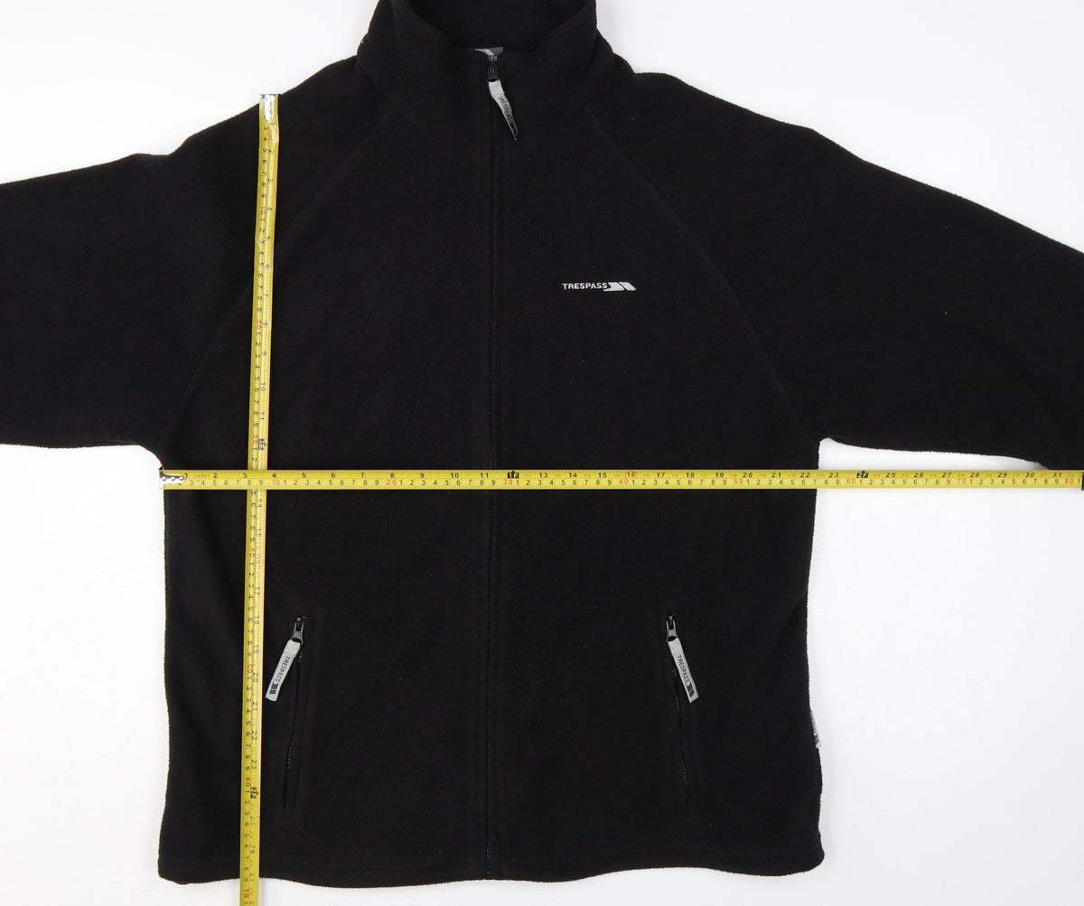 Trespass Men’s Black L Fleece Full Zip Outdoor Jacket Stand-Up Collar