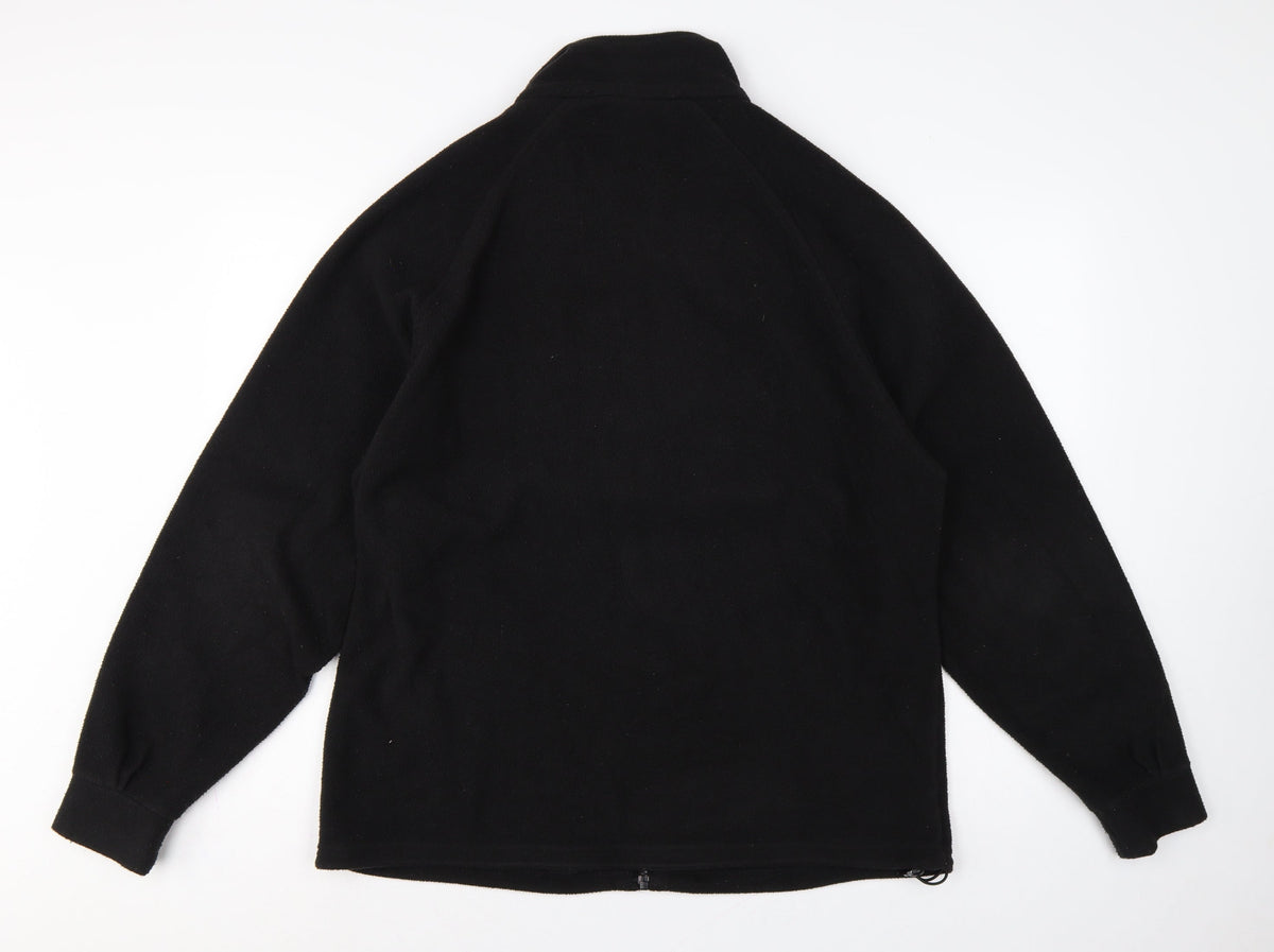 Trespass Men’s Black L Fleece Full Zip Outdoor Jacket Stand-Up Collar