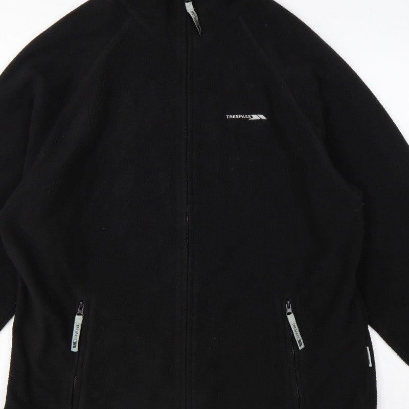 Trespass Men’s Black L Fleece Full Zip Outdoor Jacket Stand-Up Collar