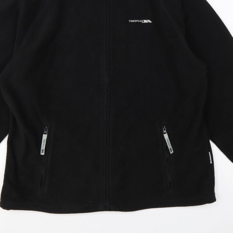 Trespass Men’s Black L Fleece Full Zip Outdoor Jacket Stand-Up Collar