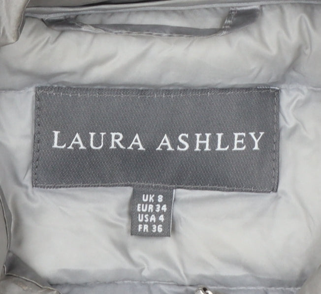 Laura Ashley Women Grey UK 8 Quilted Down Puffer Jacket