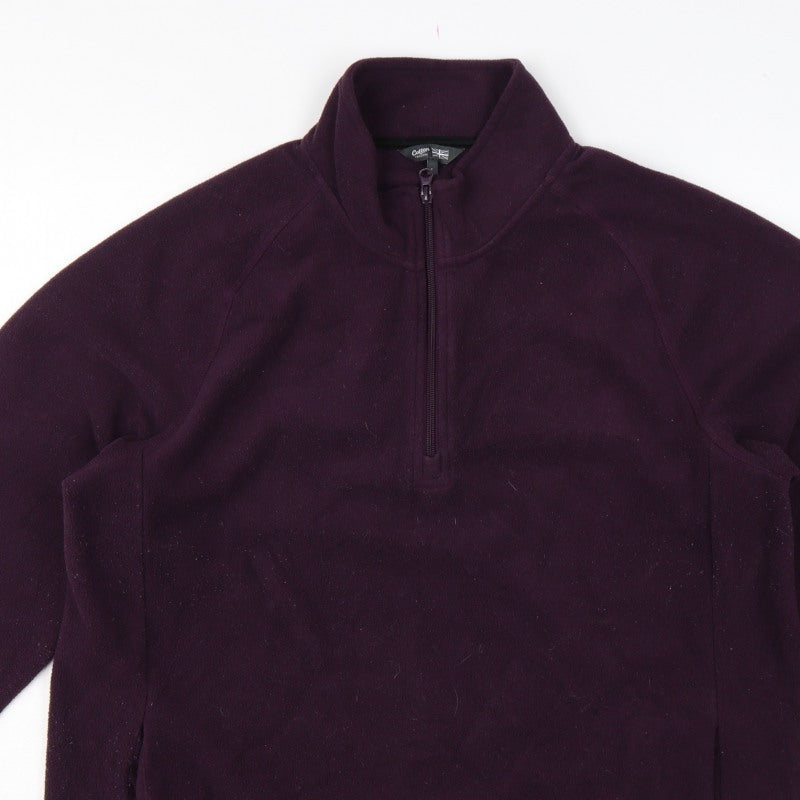 Cotton Traders Men’s Purple L 1/4 Zip Fleece Pullover Sweatshirt