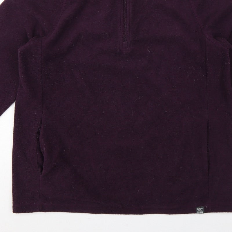 Cotton Traders Men’s Purple L 1/4 Zip Fleece Pullover Sweatshirt