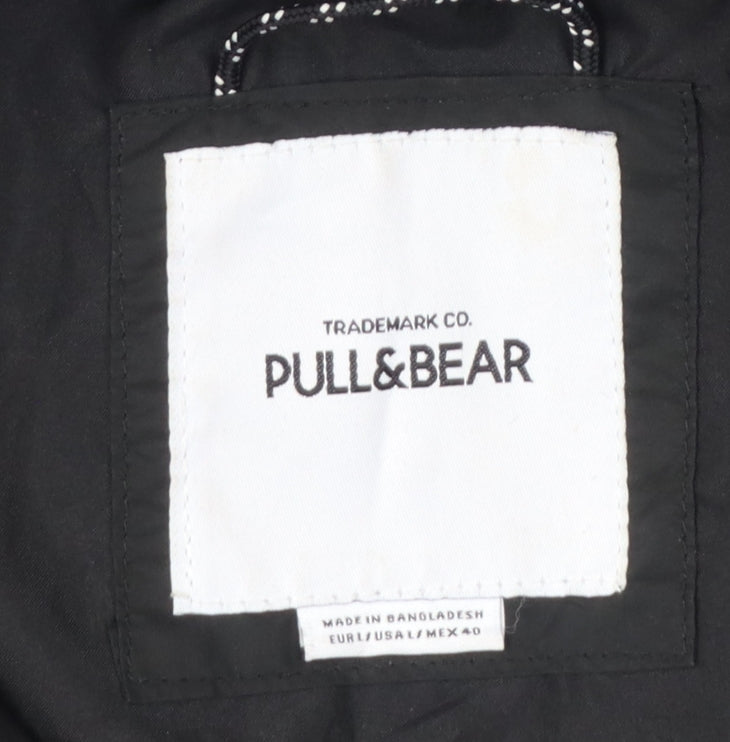Pull&Bear Men’s Black L Bomber Jacket Full Zip Lined