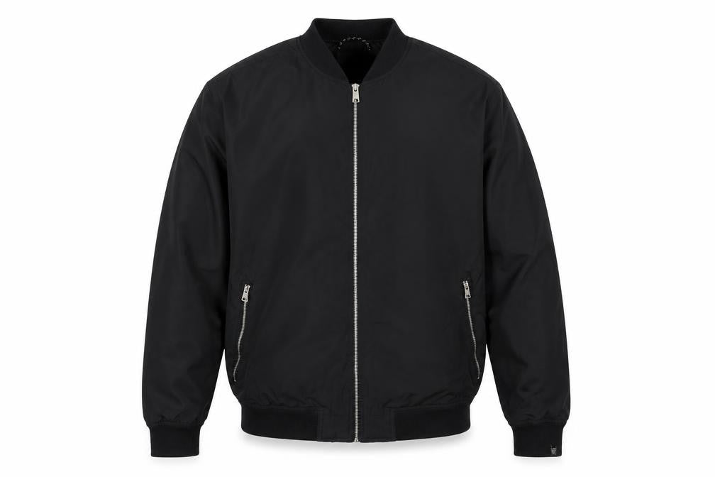 Pull&Bear Men’s Black L Bomber Jacket Full Zip Lined