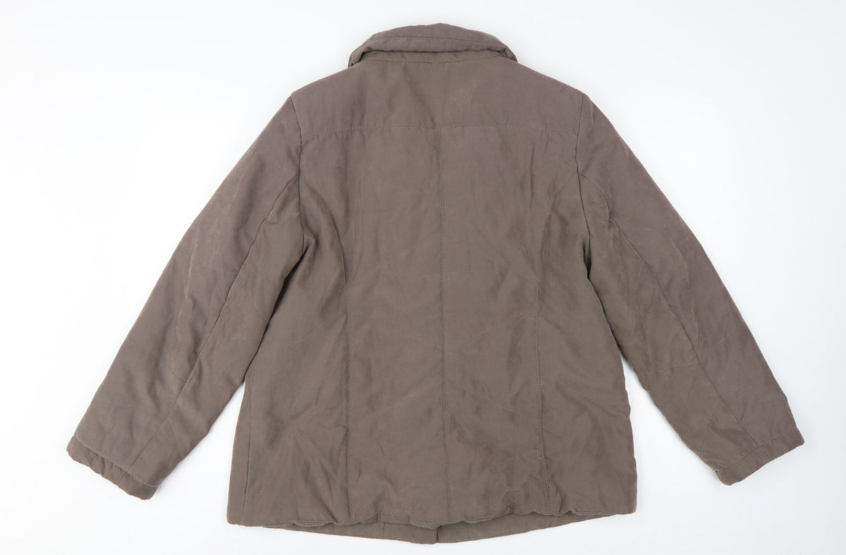 Eastex Women’s Brown UK 14 Padded Collared Button Jacket