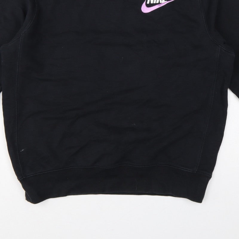 Nike Men Black M Pullover Crew Neck Embroidered Logo Sweatshirt