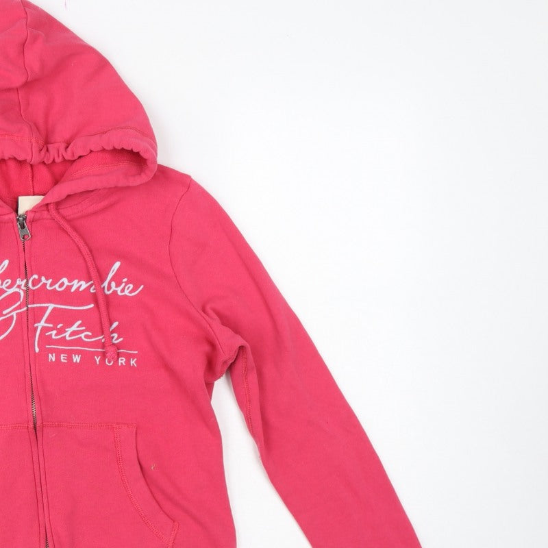 Abercrombie & Fitch Women’s Pink L Full Zip Logo Hoodie