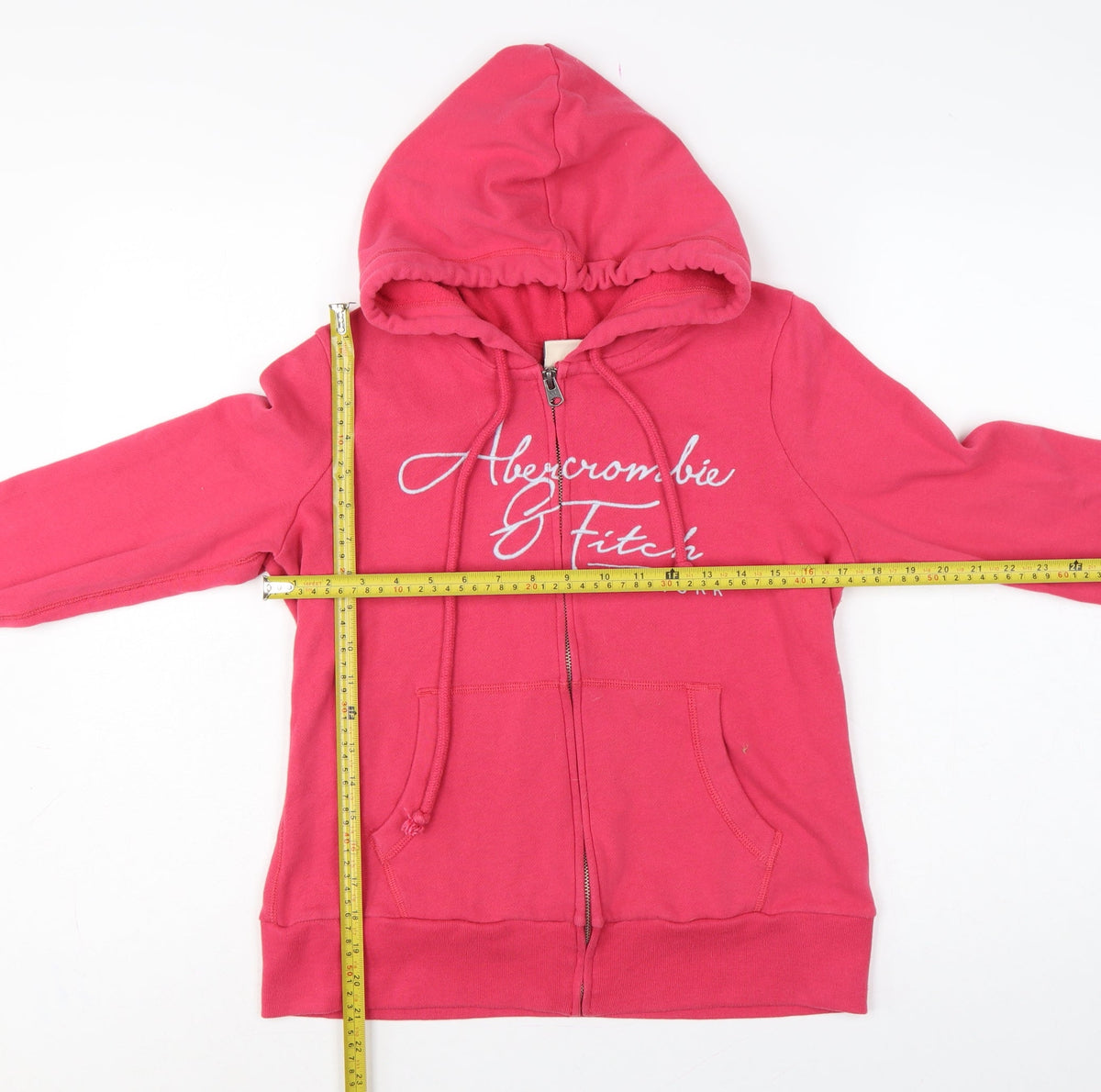 Abercrombie & Fitch Women’s Pink L Full Zip Logo Hoodie