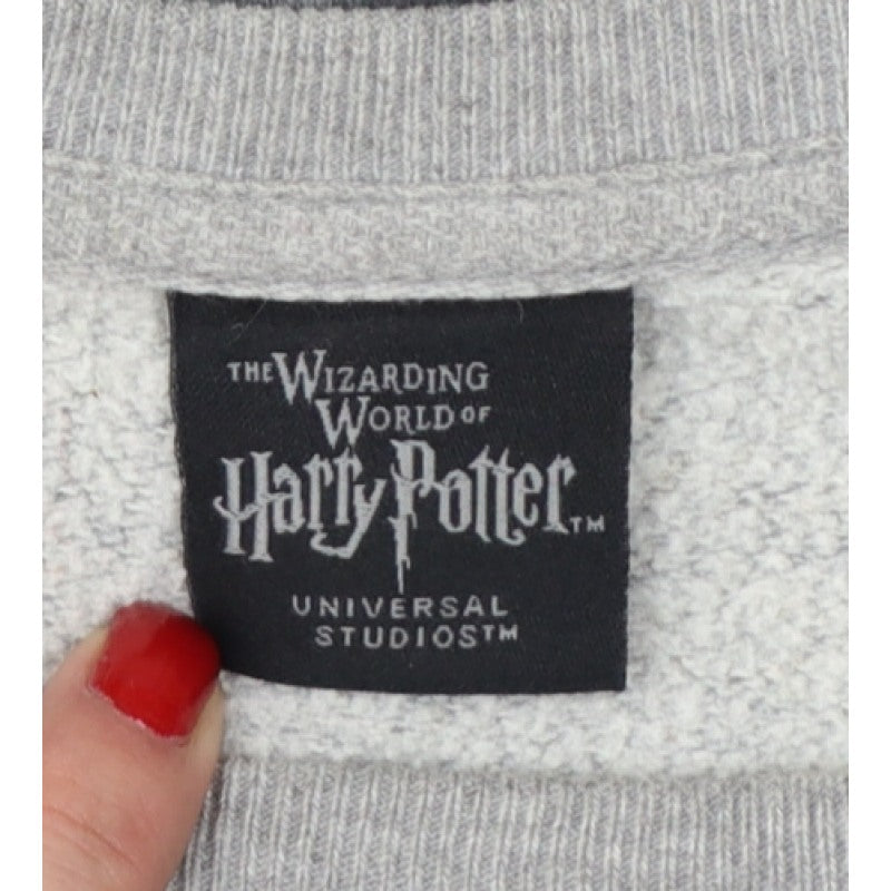 Harry Potter Unisex Grey L Hufflepuff Graphic Pullover Sweatshirt