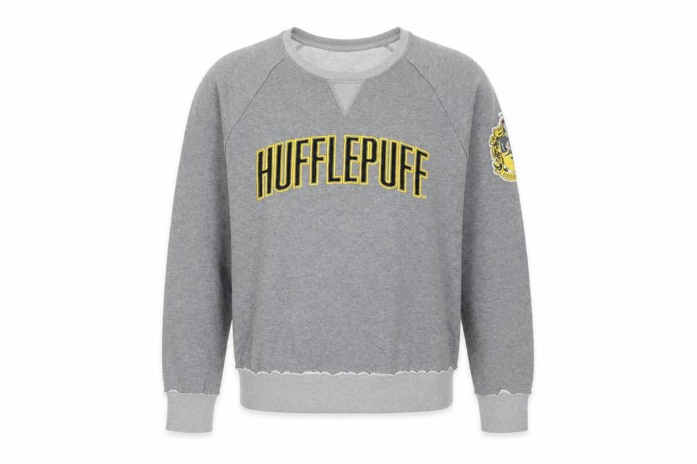 Harry Potter Unisex Grey L Hufflepuff Graphic Pullover Sweatshirt