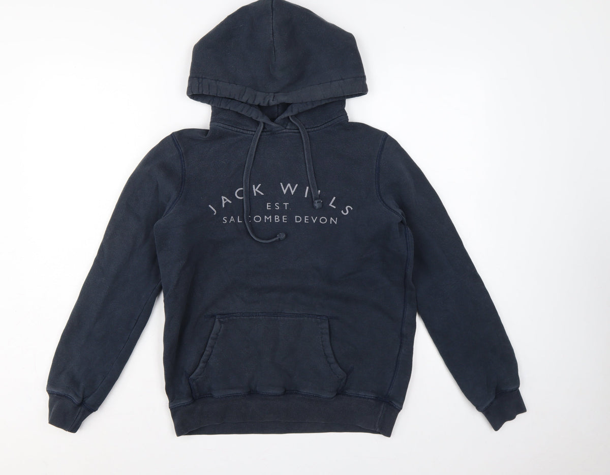 Jack Wills Women’s Navy Blue UK 10 Pullover Logo Hoodie