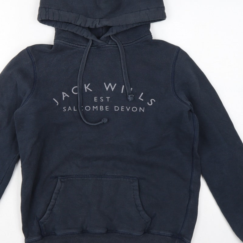 Jack Wills Women’s Navy Blue UK 10 Pullover Logo Hoodie