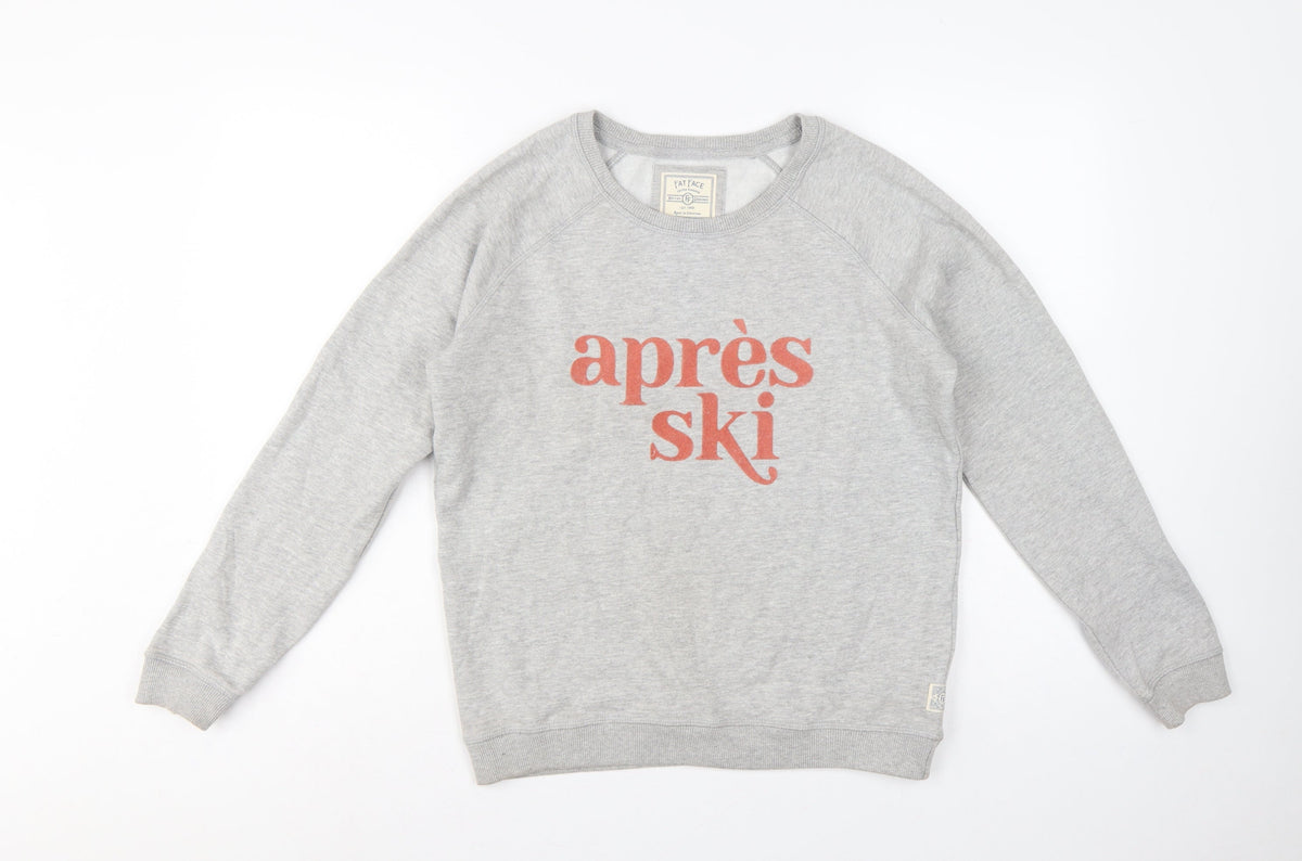 Fat Face Women’s Grey S Aprés Ski Graphic Pullover Sweatshirt