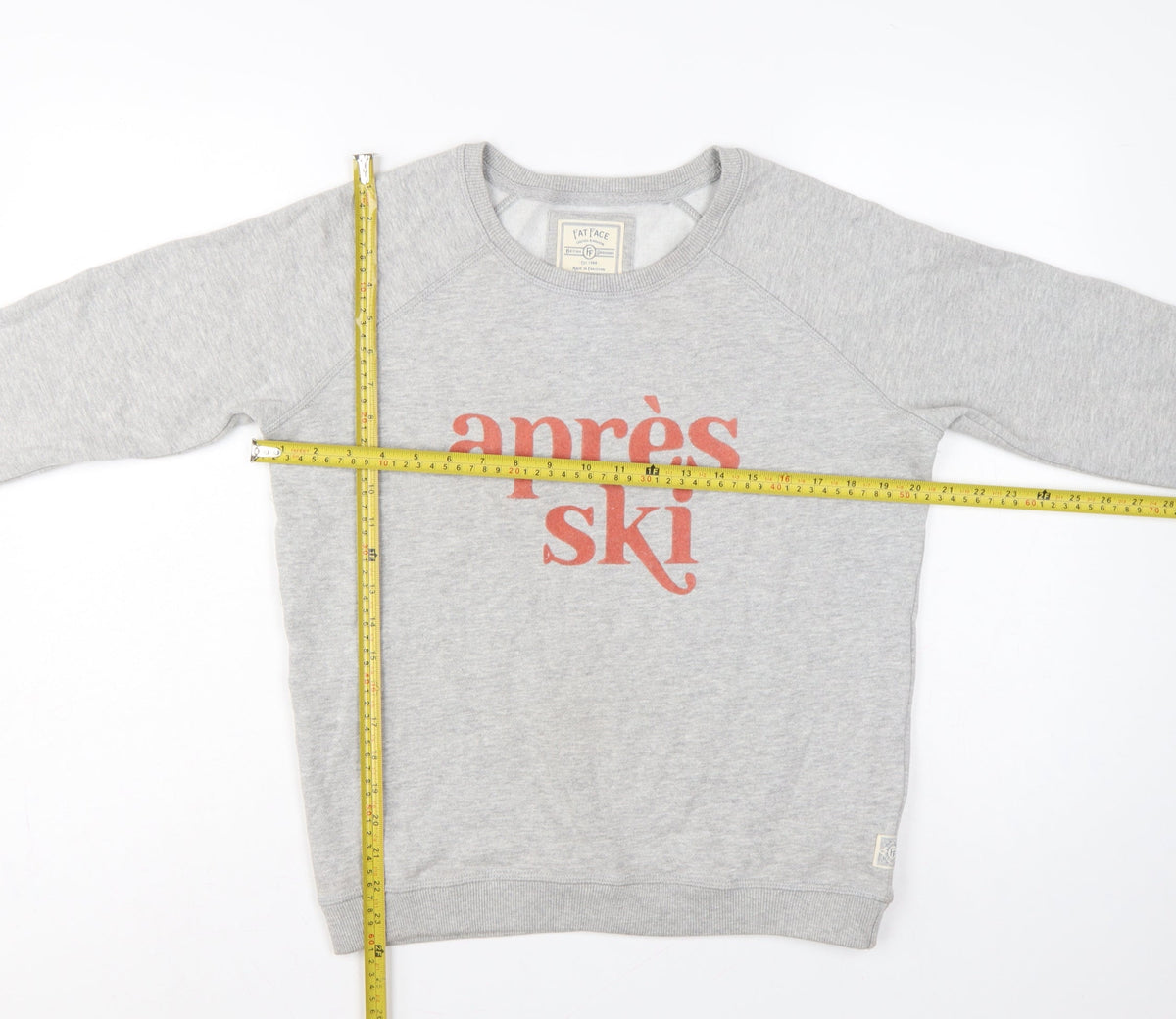 Fat Face Women’s Grey S Aprés Ski Graphic Pullover Sweatshirt