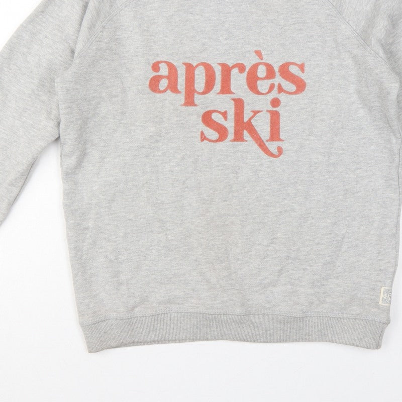 Fat Face Women’s Grey S Aprés Ski Graphic Pullover Sweatshirt