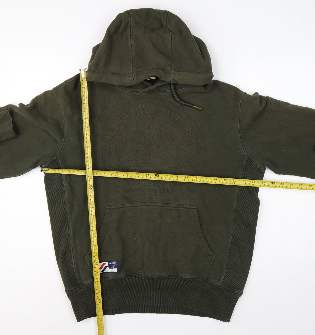 Superdry Men’s Green M Pullover Hoodie Army Logo Graphic Fleece