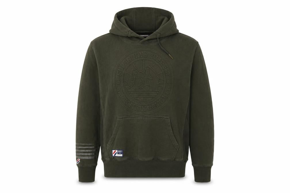 Superdry Men’s Green M Pullover Hoodie Army Logo Graphic Fleece