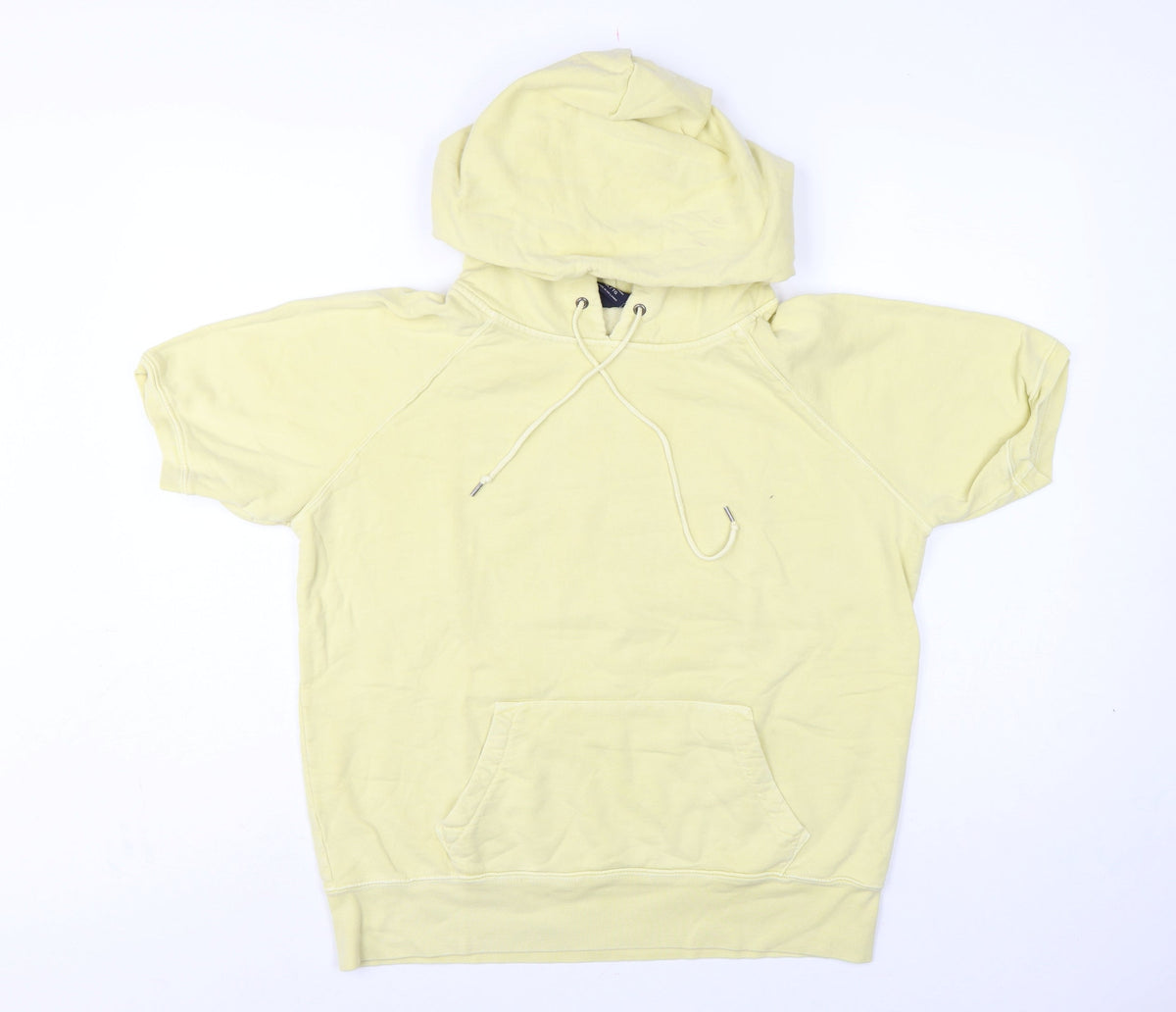 Gap Women's Yellow XL Short Sleeve Pullover Hoodie Kangaroo Pocket