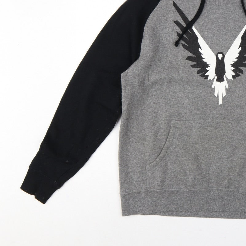 Maverick Logan Paul Men's Grey Black S Eagle Graphic Pullover Hoodie