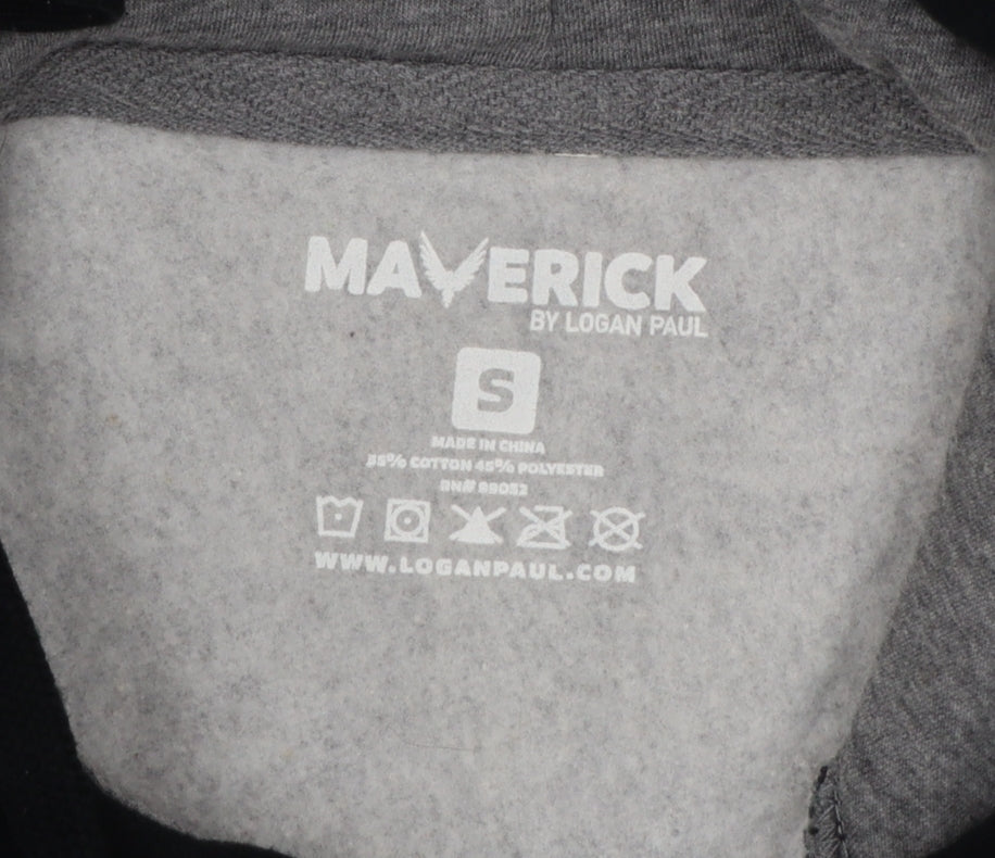 Maverick Logan Paul Men's Grey Black S Eagle Graphic Pullover Hoodie