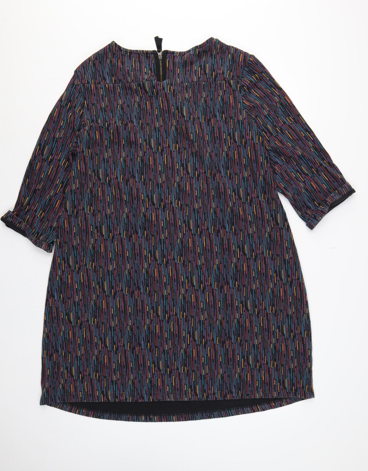 Seasalt Cornwall Women Multicoloured UK 22 Shift Dress Geometric 3/4 Sleeve