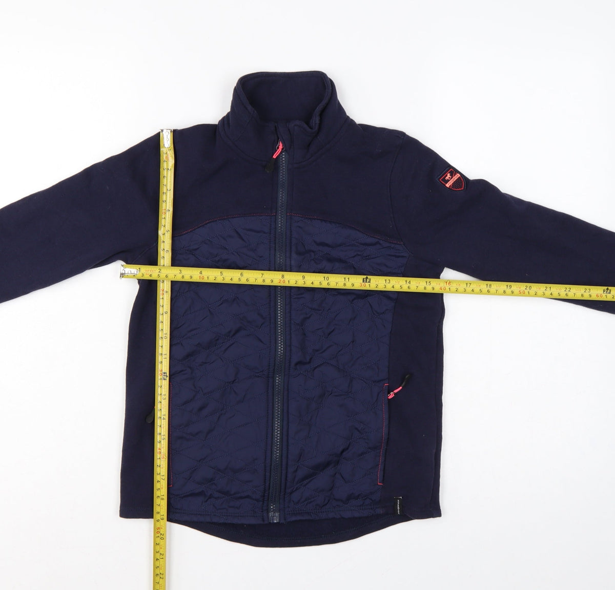 Decathlon Girls Blue Pink 12 Years Quilted Full Zip Riding Jacket