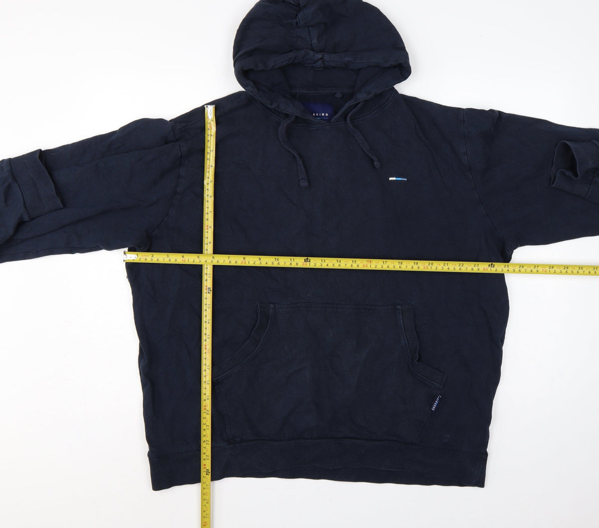 Close-up detail of BadRhino Men’s Blue XL Pullover Hoodie Hooded Fleece Pockets