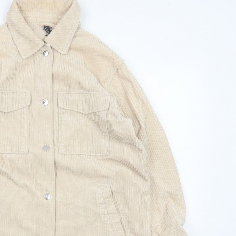H&M Men’s Beige Corduroy Button Jacket Size S Collared Utility