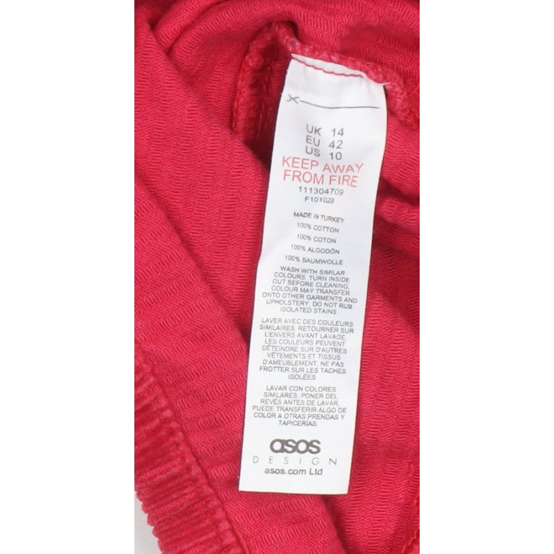 ASOS Design Women Red UK 14 Corduroy Bodycon Mini Dress Square Neck