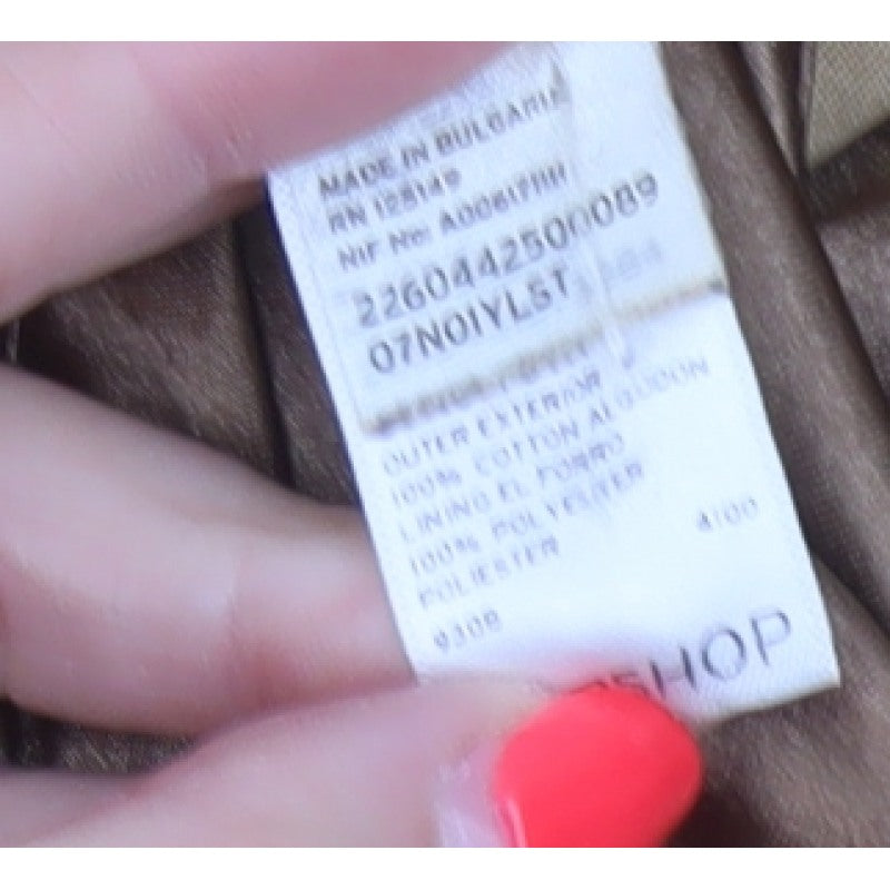 Topshop Women’s Beige UK 8 Belted Double Breasted Trench Coat