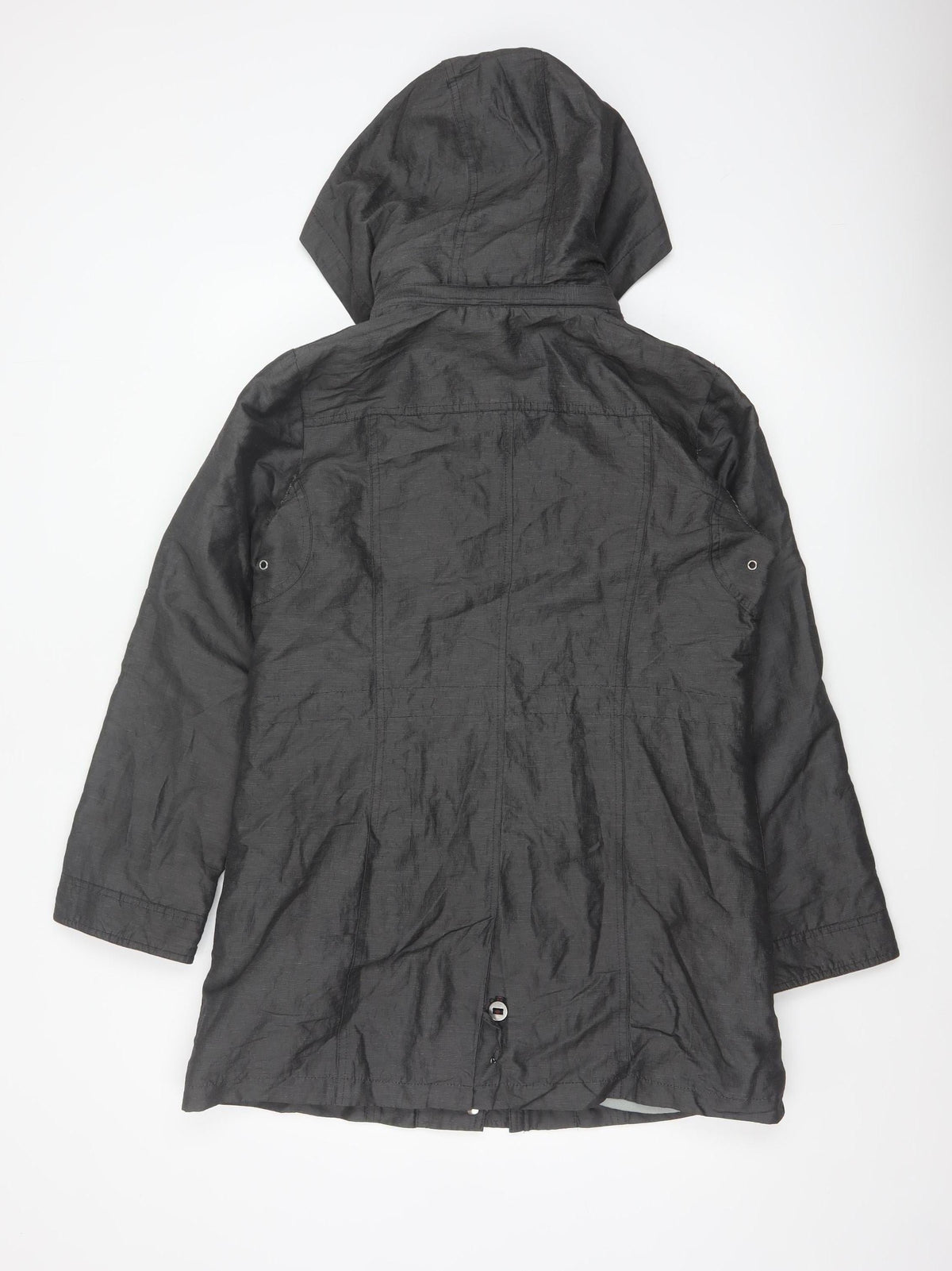Per Una Women Black UK 12 Hooded Shower Resistant Parka Jacket