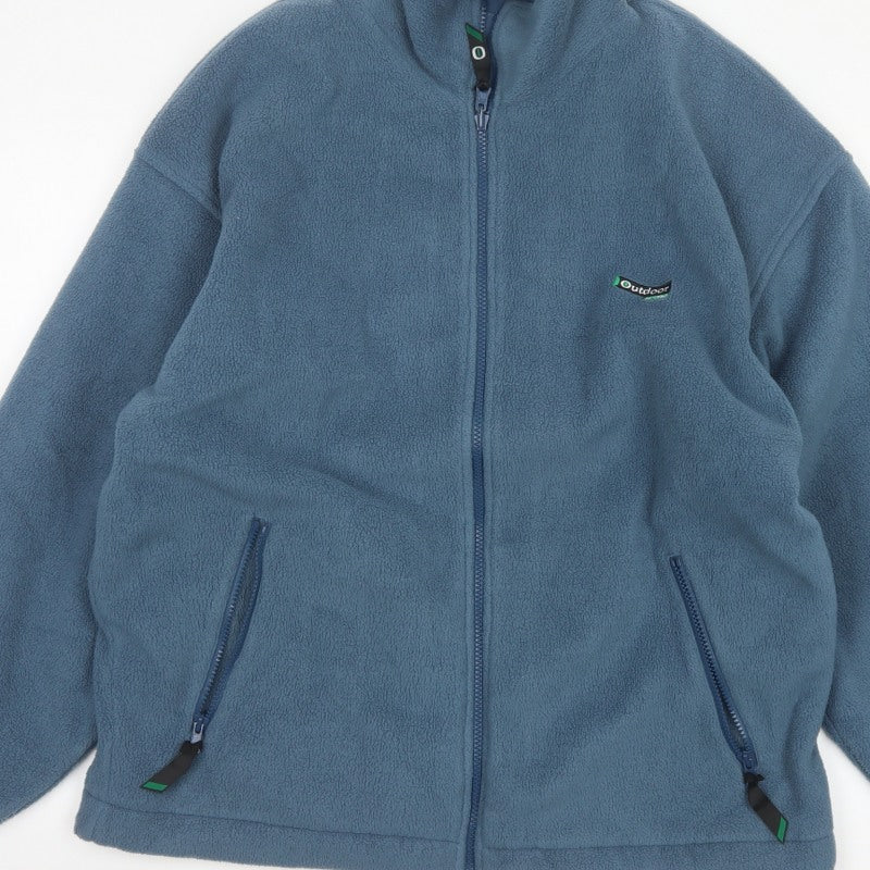 Outdoor Scene Men's Blue M Fleece Full Zip Aztec Jacket