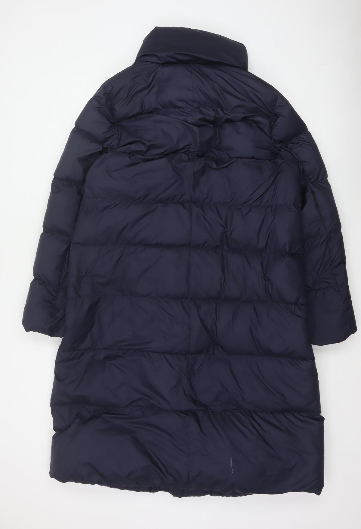 Uniqlo Women Blue UK 14 Long Puffer Jacket Down Quilted Insulated