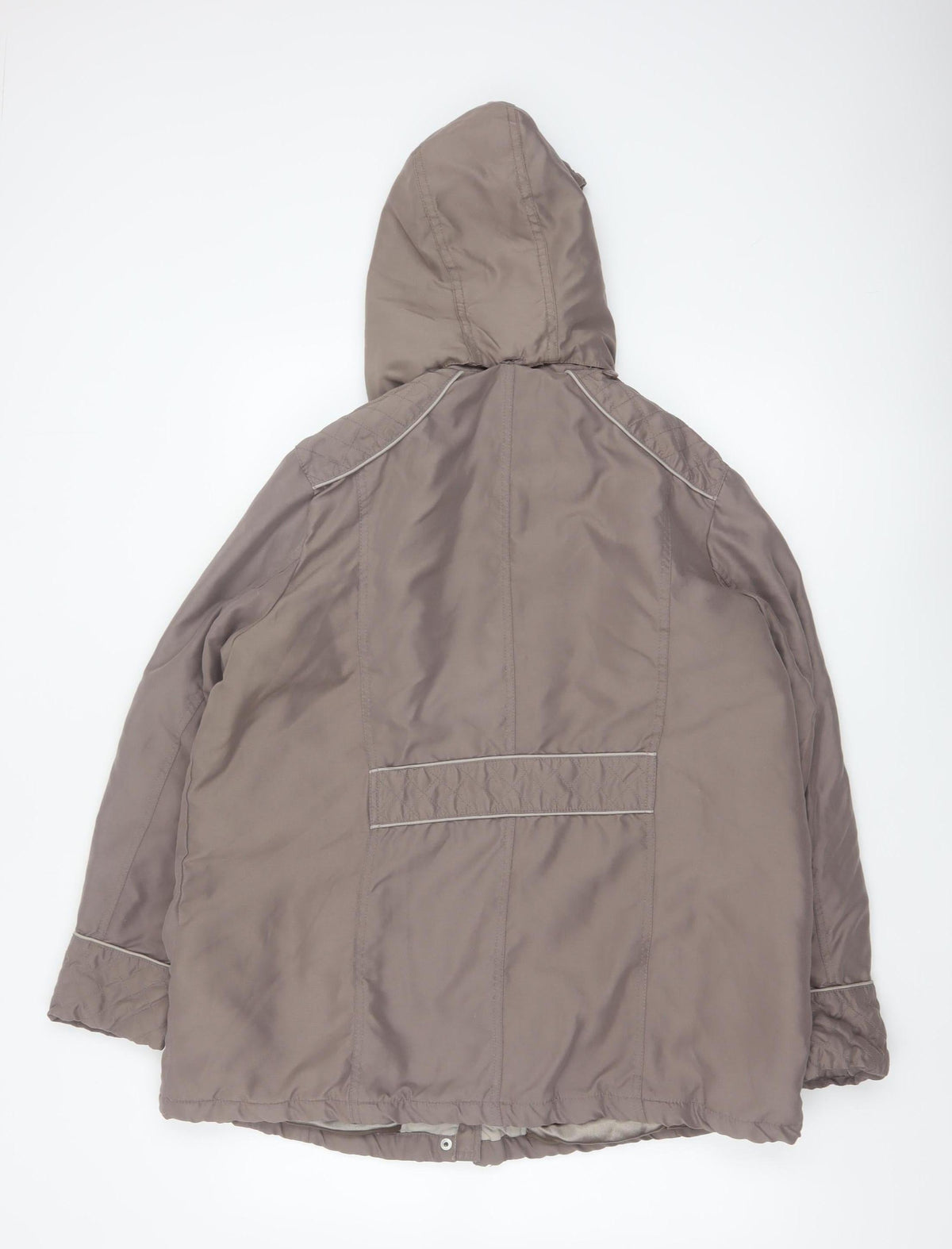 BM Women’s Brown M Hooded Padded Parka Jacket Quilted Pockets