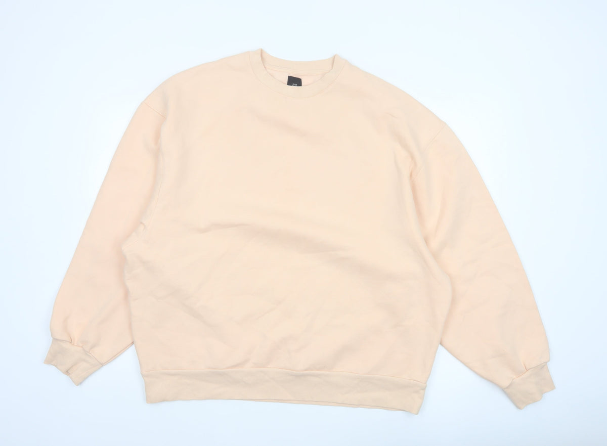 River Island Women’s Beige L Relaxed Crew Neck Pullover Sweatshirt
