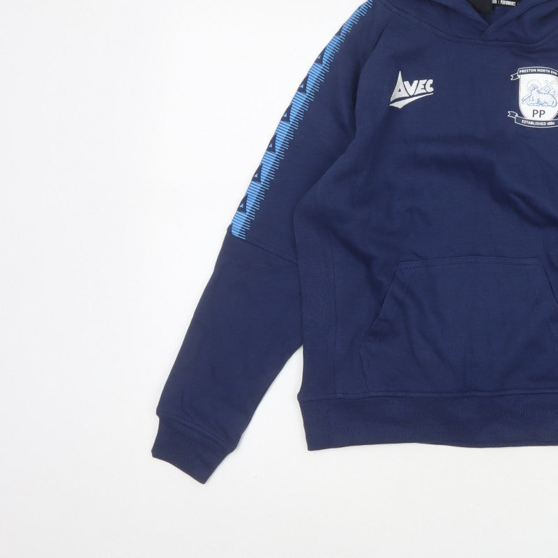 Avec Boys Navy Preston North End FC L Junior Pullover Hoodie Football