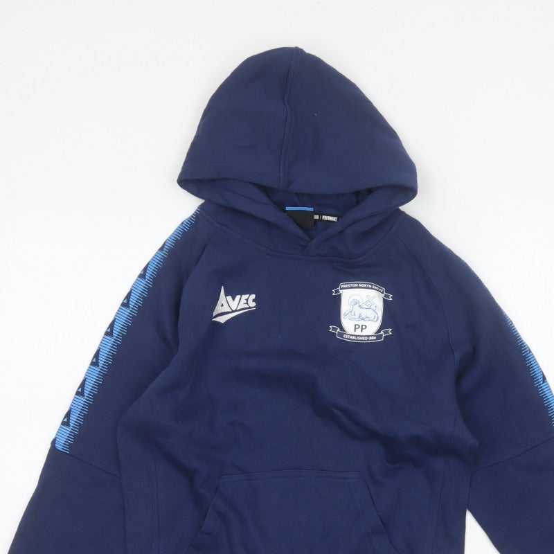 Avec Boys Navy Preston North End FC L Junior Pullover Hoodie Football
