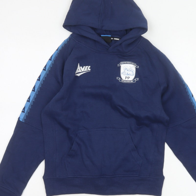 Avec Boys Navy Preston North End FC L Junior Pullover Hoodie Football