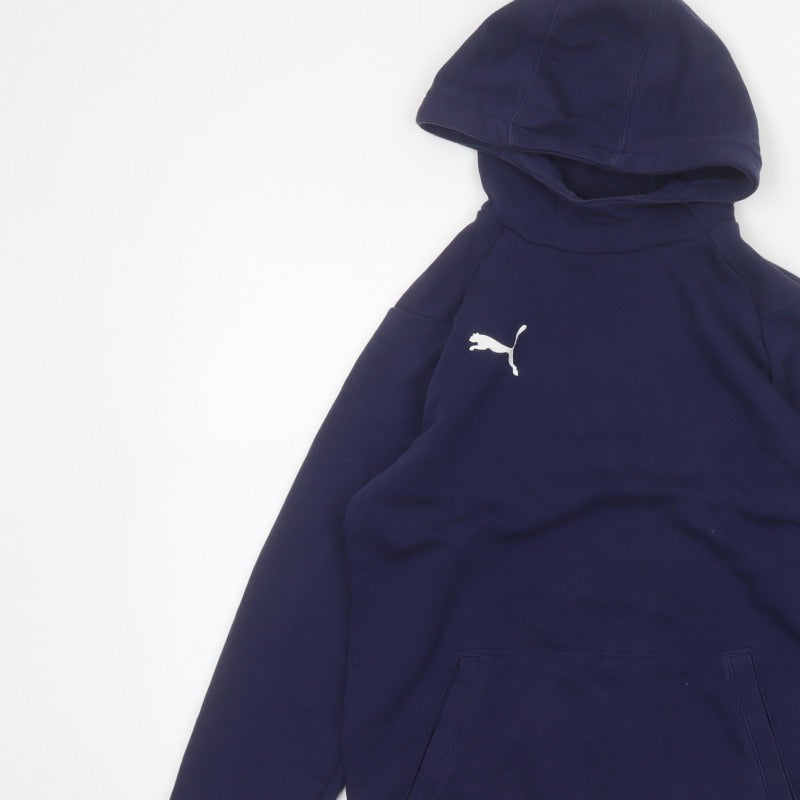 Puma Boys Blue 13-14 Years Pullover Hoodie Logo Pocket Sports